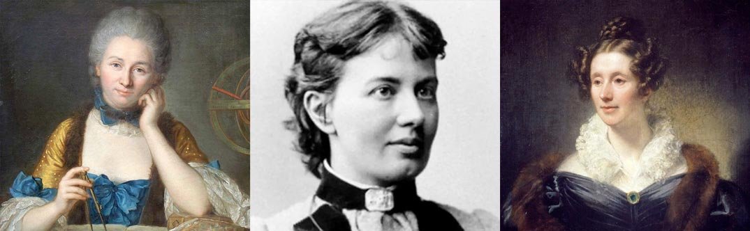 Émilie Du Châtelet, Sophie Germain y Mary Somerville