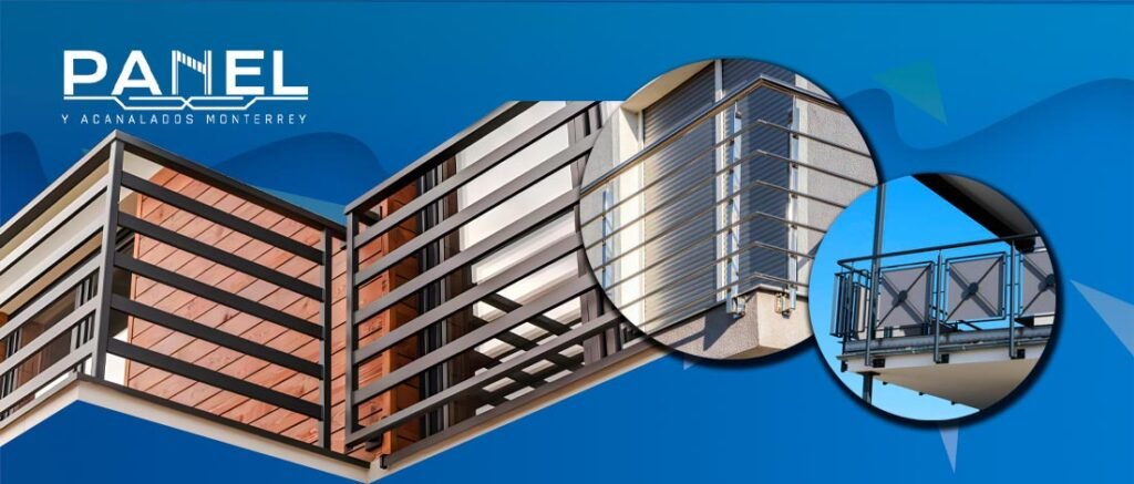 Barandal de acero instalado en el balcón de una vivienda