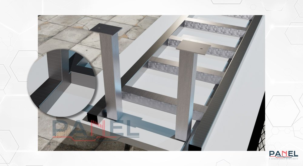 Modelado de piezas de PTR con placas en escalera metálica - Escaleras marinas