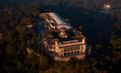 Vista aérea del bosque y Castillo de Chapultepec
