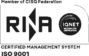 Isologo compuesto de RINA, IQNet e ISO 9001