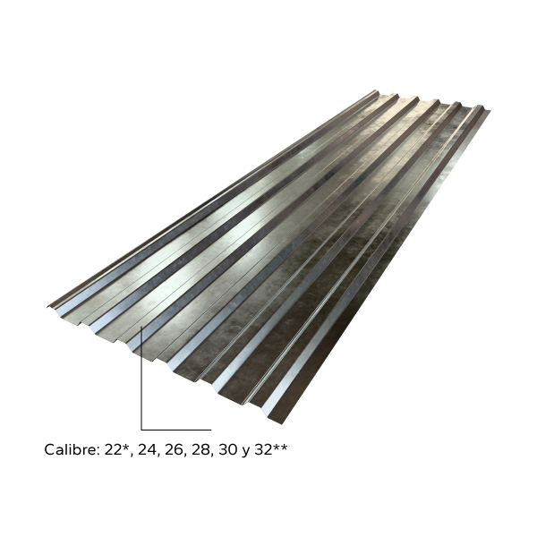 Lateral de lámina R-72 con calibres señalados