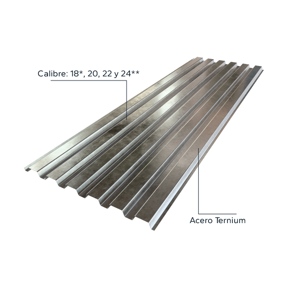 Lámina acanalada RD 91.5 con calibres disponibles