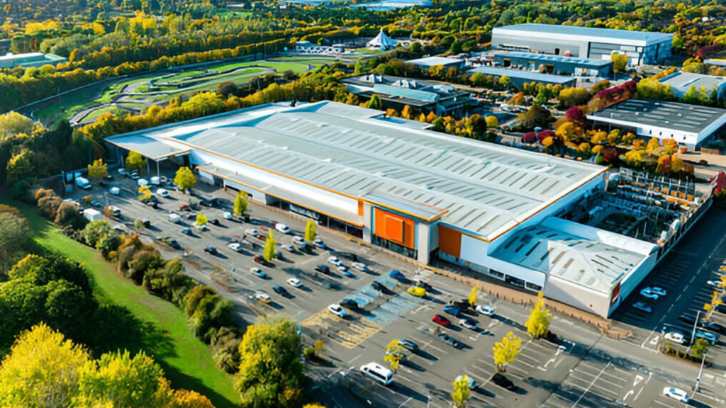 Centro comercial con cubierta de panel Econotecho